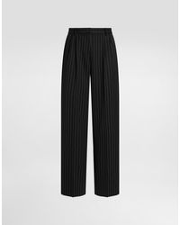 Dolce & Gabbana - Pinstripe Wool Trousers - Lyst