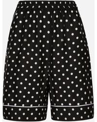 Dolce & Gabbana - Silk Pajama Shorts With Polka-Dot - Lyst