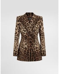 Dolce & Gabbana - Chaqueta Turlington En Lana Con Estampado Leo De Doble Botonadura - Lyst