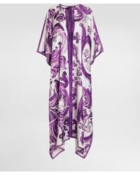 Dolce & Gabbana - Majolica-Print Twill Caftan Dress - Lyst