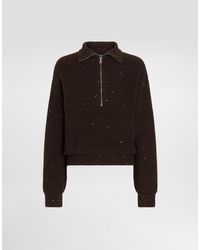 Dolce & Gabbana - Wool Turtleneck Pullover With Sequins - Lyst