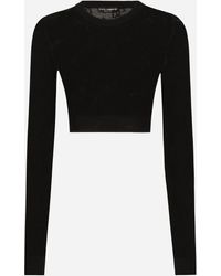 Dolce & Gabbana - Cropped Logo Sweater - Lyst