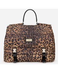 Dolce & Gabbana Synthetik Gürteltasche Sicily aus gestepptem nylon leoprint in Braun für Herren Herren Taschen Reisetaschen und Koffer 