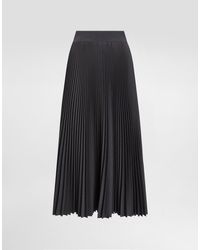 Dolce & Gabbana - Pleated Woolen Calf-Length Circle Skirt - Lyst