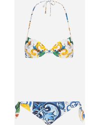 Dolce & Gabbana Bedruckter Bikini Mit Balconette-Bikinitop - Blau