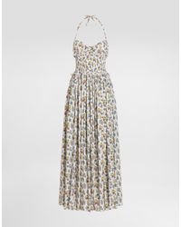 Dolce & Gabbana - Small Floral-Print Poplin Dress - Lyst