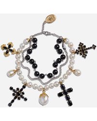 Dolce & Gabbana - And Family Bracelet With Cblack Sapphire, Pearl And Jade Beads - Lyst