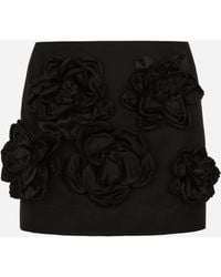 Dolce & Gabbana - Ottoman Miniskirt With Flowers - Lyst