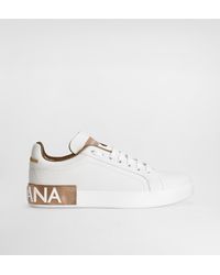 Dolce & Gabbana - Dolce & Gabbana Calf Leather 'Portofino' Sneakers - Lyst