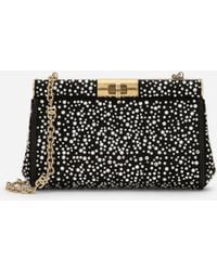 Dolce & Gabbana - Satin Rhinestone-Embellished Marlene Shoulder Bag - Lyst