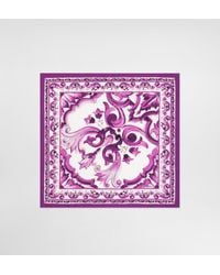 Dolce & Gabbana - Majolica-Print 50X50 Silk Twill Foulard - Lyst