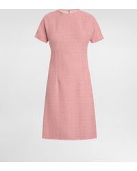 Dolce & Gabbana - Raschel Tweed Midi Dress With Dg Logo - Lyst