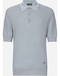 Dolce & Gabbana - Stretch Cotton Polo-Shirt With Dg Hardware - Lyst