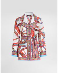 Dolce & Gabbana - Carretto-Print Silk Twill Vanity Shirt - Lyst