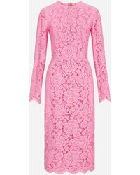 Dolce & Gabbana - Lace Floral Sheath Dress - Lyst