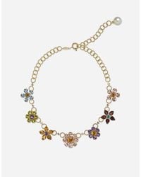 Dolce & Gabbana - Spring Necklace 18-Carat And Multicolored Gems - Lyst