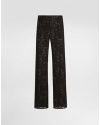 Dolce & Gabbana - Lace Trousers Lined With Silk - Lyst