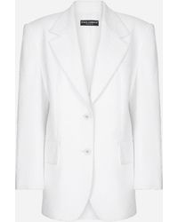 Dolce & Gabbana - Veste Droite En Tweed Rachel De Coton - Lyst