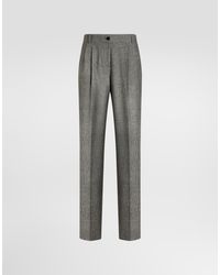 Dolce & Gabbana - Glen Plaid Flannel Trousers - Lyst