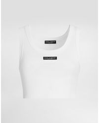 Dolce & Gabbana - Ribbed Cropped Tank Top - Lyst