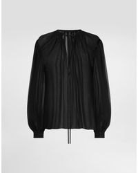 Dolce & Gabbana - Silk Chiffon Top - Lyst