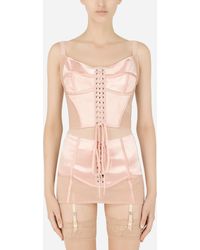 Dolce & Gabbana Vestido midi de cady estampado hortensias - Rosa