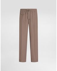 Dolce & Gabbana - Wool Poplin Jogging Trousers - Lyst