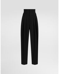 Dolce & Gabbana - Pinstripe Wool Jacquard Trousers - Lyst