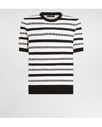 Dolce & Gabbana - Rundhalspullover Aus Seide Mit Logo - Lyst