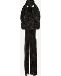 Dolce & Gabbana - Top Aus Chiffon Punkteprint Mit Schluppenbändern - Lyst