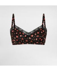 Dolce & Gabbana - Bh Aus Seide Und Spitze Mit Röschen-Print - Lyst