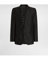 Dolce & Gabbana - Single-Breasted Sicilia Light Jacket With Micro Pattern Jacquard - Lyst