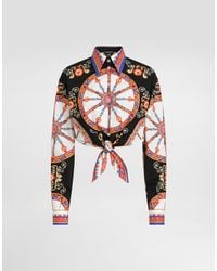 Dolce & Gabbana - Carretto-Print Cotton Poplin Shirt - Lyst