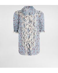 Dolce & Gabbana - Small Rose-Print Chiffon Shirt - Lyst