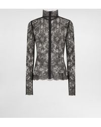 Dolce & Gabbana - Floral Lace Turtle-Neck Top - Lyst