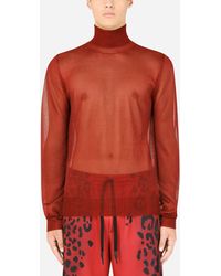 Dolce & Gabbana Rollkragenpullover Funktionsgarn in Rot für Herren Herren Bekleidung Pullover und Strickware Rollkragenpullover 