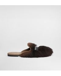 Dolce & Gabbana - Shearling And Suede Slippers - Lyst