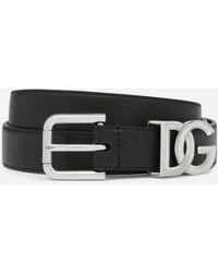 Hombre Accesorios de Cinturones de Cinturón con hebilla del logo Dolce & Gabbana de hombre de color Marrón 