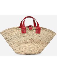 Dolce & Gabbana Straw Kendra Bag With Embroidery - Red