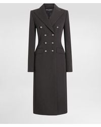 Dolce & Gabbana - Dgロゴボタン ダブルブレスト ウール コート - Lyst