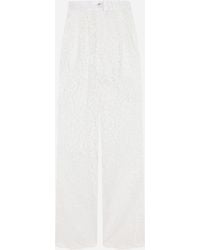 Dolce & Gabbana - Flared Floral Cordonetto Lace Pants - Lyst