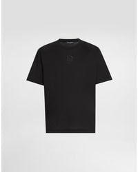 Dolce & Gabbana - Cotton T-Shirt With Logo Embroidery - Lyst