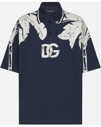Dolce & Gabbana - Oversize Polo-Shirt With Banana Tree Print - Lyst