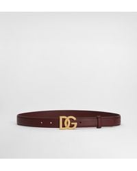 Dolce & Gabbana - Cinturón En Piel De Becerro Con Logotipo Dg - Lyst
