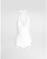 Dolce & Gabbana - Halterneck Swimsuit - Lyst