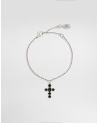 Dolce & Gabbana - Link Bracelet With Rhinestone-Detailed Cross Charms - Lyst