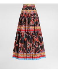 Dolce & Gabbana - Dolce & Gabbana Popeline Midi Carretto Skirt - Lyst