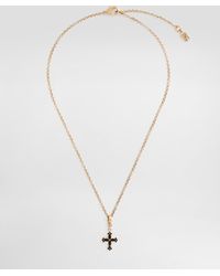 Dolce & Gabbana - Necklace With Cross And Rhinestones - Lyst