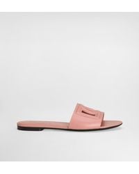 Pinko - Sandales Roses En Cuir De Veau À Logo Dg - Lyst