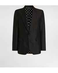 Dolce & Gabbana - Single-Breasted Sicilia Light Jacket With Micro Pattern Jacquard - Lyst